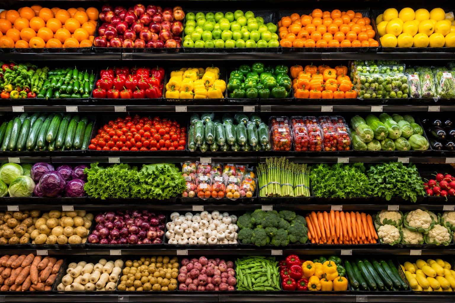 Fresh fruits and vegetables